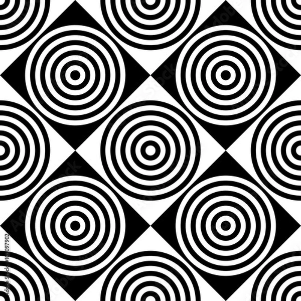 Fototapeta Seamless Square and Circle Pattern