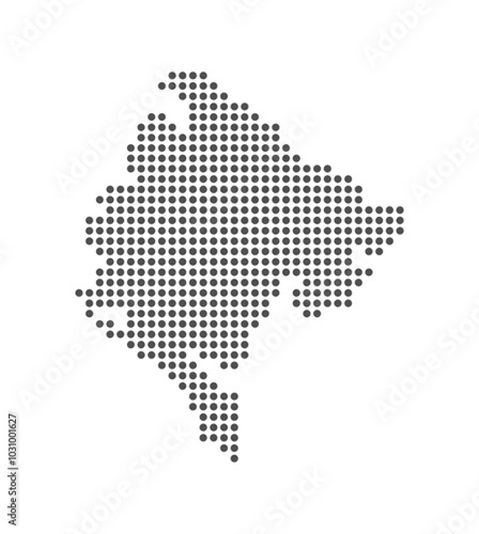 Obraz Montenegro - Dotted Map. Map formed by Dots. Vector Illustration