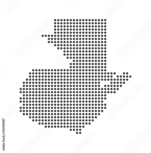 Obraz Guatemala - Dotted Map. Map formed by Dots. Vector Illustration
