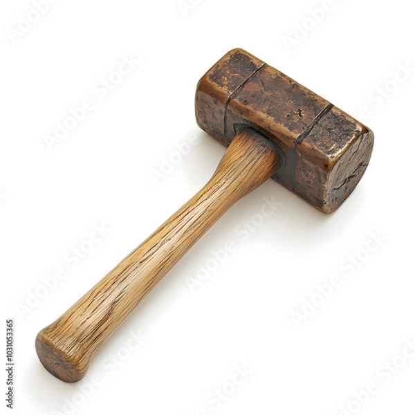 Fototapeta old rusty hammer isolated on white