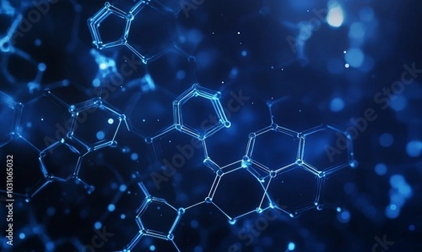 Obraz Abstract technology or medical background with hexagons shape pattern molecular structure
