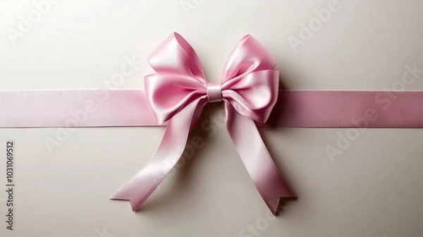 Fototapeta Remove , Clipping Path, pen tool from pink ribbon bow isolated on transparent background