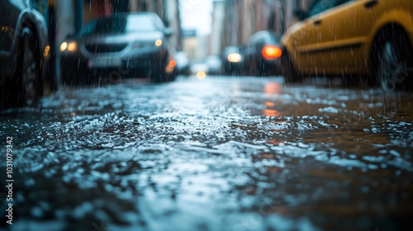 Obraz Water Flowing from Drainpipe
