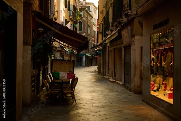 Fototapeta Venice and its canals,gondolas and ancient buildings 