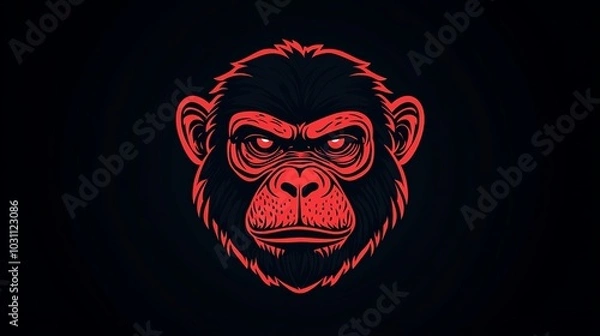 Fototapeta Monkey Head Logo Design Template – Playful and Modern Vector Illustration for Creative Branding and Unique Emblem Use