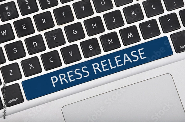 Fototapeta Keyboard  button written word press release