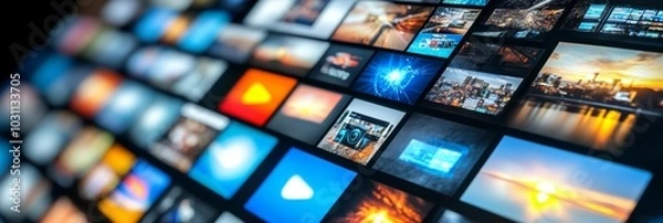 Fototapeta Vast Digital Media Library A Dynamic Grid Display of Images and Videos for Content Consumption