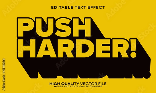 Obraz Gym text effect, editable text effect and fitness 3d font style bold shadow workout poster design