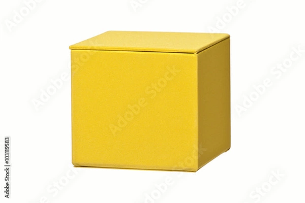 Obraz Yellow box on white background