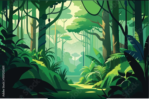 Obraz jungle background for video vector illustration 