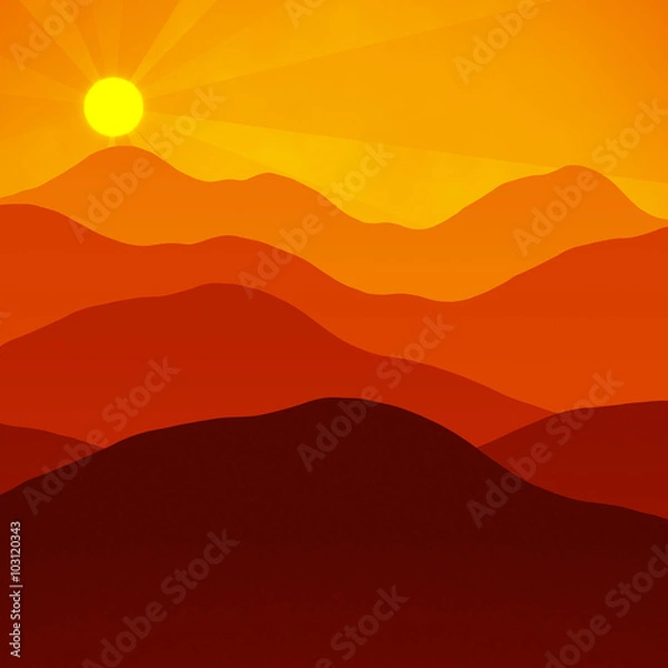 Obraz Mountain At Sunset