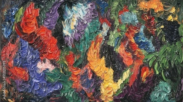 Fototapeta Colorful Abstract Swirl in Rich Textures and Hues