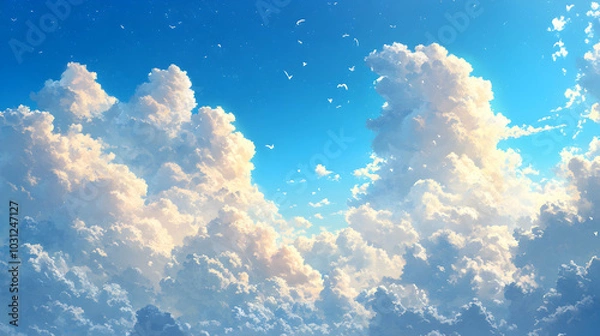 Fototapeta blue sky with clouds