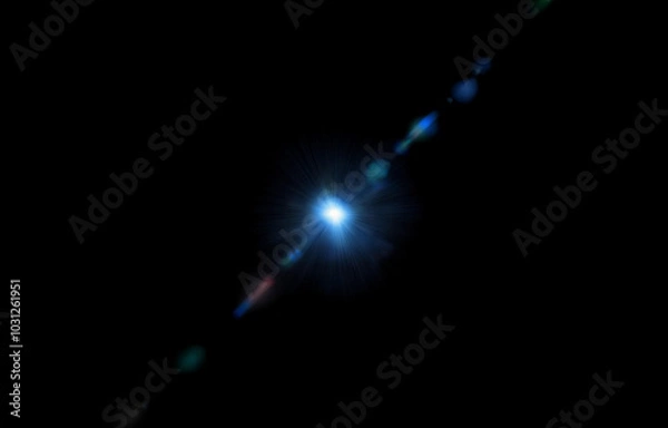 Fototapeta A bright light shines from the center of the image, radiating outwards with streaks of light.