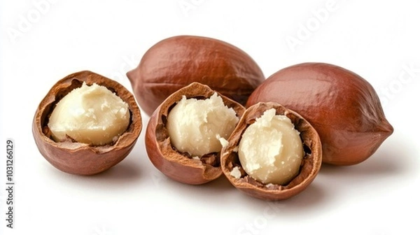 Fototapeta Gorgeous Shea Nuts Revealing Rich Shea Butter in Natural Setting Generative AI