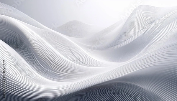 Obraz clean white background with flowing lines creates serene atmosphere