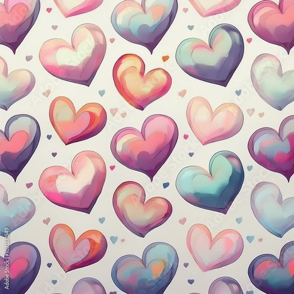 Obraz 다양한 하트 패턴 이미지 일러스트 (Various heart pattern image illustration)