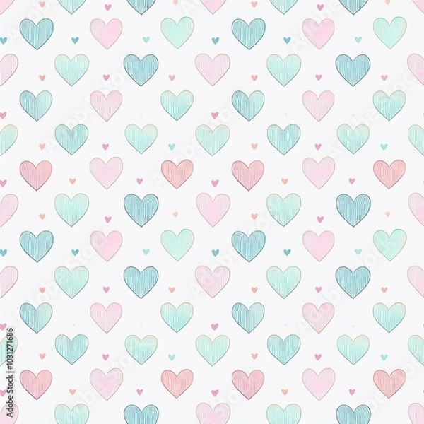 Obraz 다양한 하트 패턴 이미지 일러스트 (Various heart pattern image illustration)