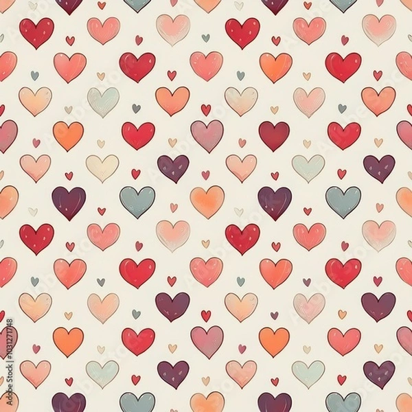 Obraz 다양한 하트 패턴 이미지 일러스트 (Various heart pattern image illustration)