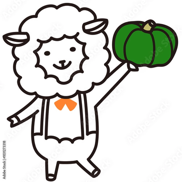 Fototapeta 色加工ok ひつじ素材No.39 かぼちゃ