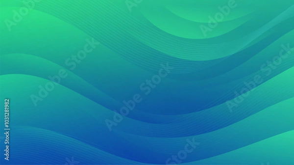 Obraz Abstract Blue Green Gradient Wave Background