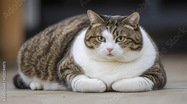 Obraz Adorable Fat Cat, Playful and Chubby, with Big Round Eyes