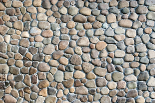 Fototapeta Pebble stone wall