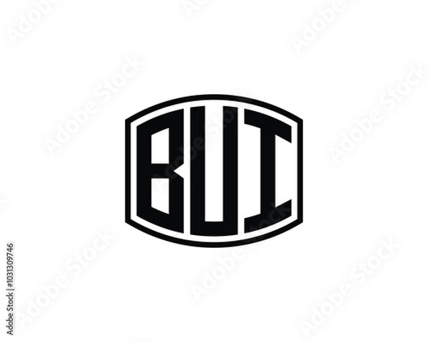 Fototapeta BUI logo design vector template. BUI