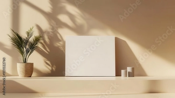 Fototapeta a3 landscape horizontal magazine brochure rendered in 3d, showcasing a blank mockup design surrounded by a minimalistic environment, ideal for presentation and branding