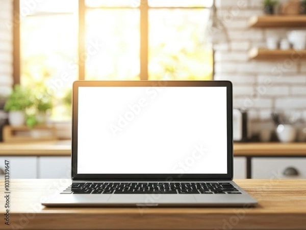 Fototapeta Laptop on Table.