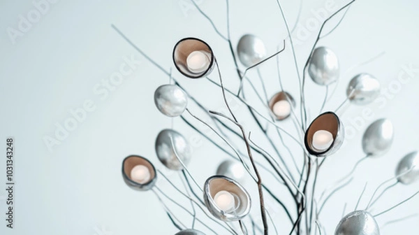 Fototapeta Abstract easter egg tree with modern design for holiday decor