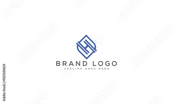 Obraz H logo design vector template design for brand.