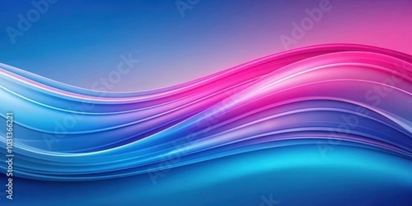 Fototapeta Blue and pink wavy abstract background, abstract, vibrant colors, waves, modern, artistic, design, backdrop, colorful, texture