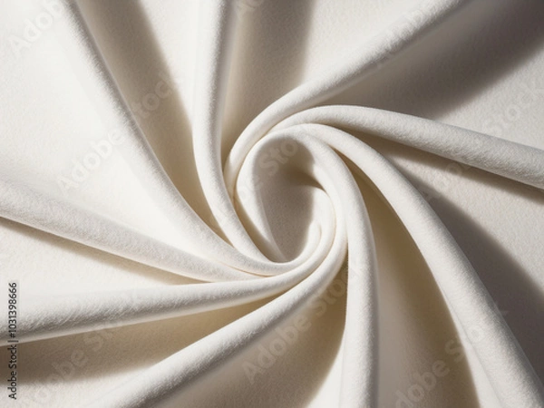 Fototapeta The white silk cloth showcases a smooth, refined surface.