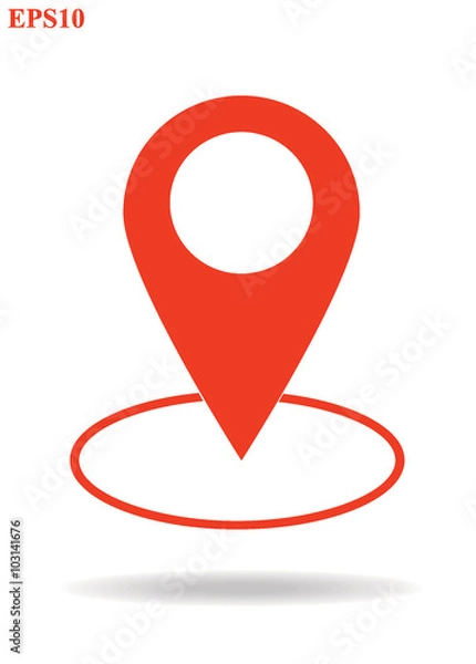 Obraz Map pin icons colored set.Map pointers on white background vector illustration