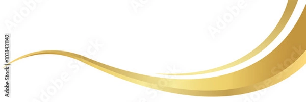 Fototapeta gold wave curve, golden wave corner shape for element, stripes ribbon golden graphic, striped gold