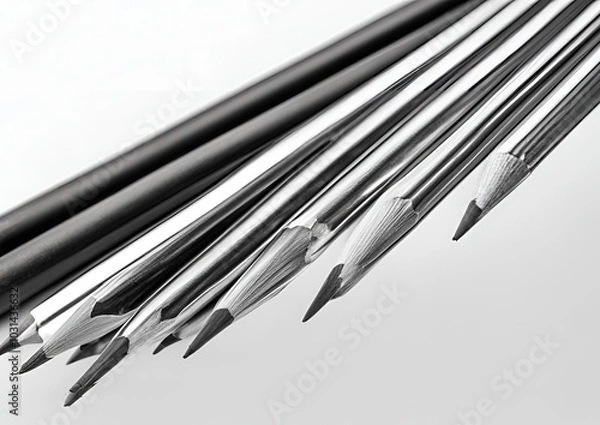 Obraz Lead pencil set against a white background.