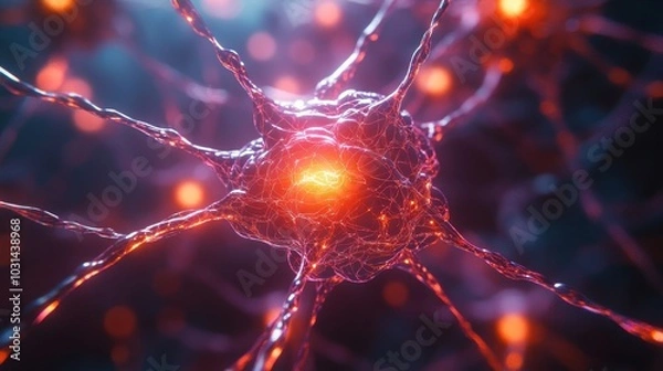 Fototapeta Abstract Visualization of Neural Networks in Bright Colors