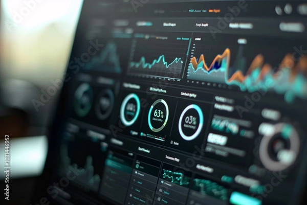 Obraz Data Visualization on Laptop Screen