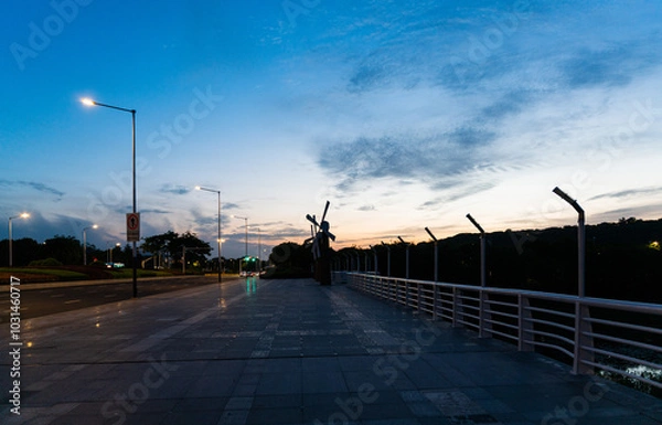 Fototapeta sunset over the bridge