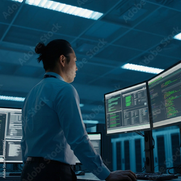 Fototapeta システム監視に集中するITエンジニア