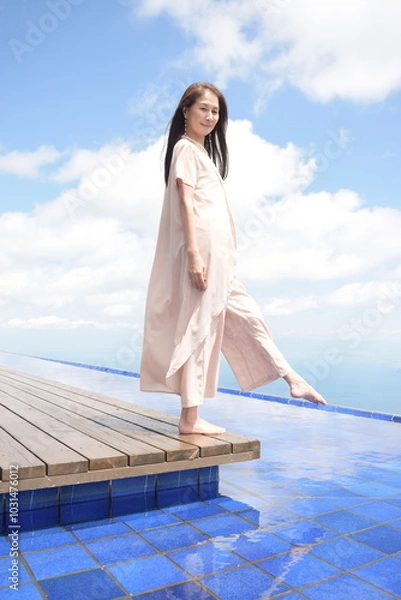 Obraz 絶景のびわこテラス　女性　観光　景色　アクティビティ