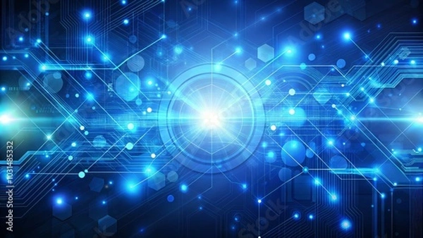 Fototapeta Sleek blue technology backdrop.