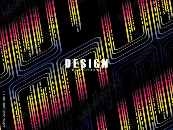 Fototapeta Abstract Futuristic Technology Concept. Abstract Neon stripes modern background. Neon ultraviolet glowing light lines. Future background.	