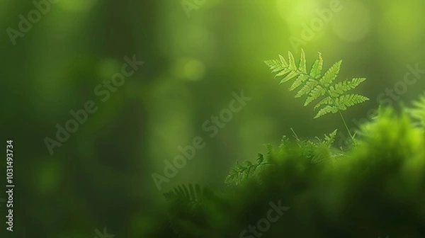 Fototapeta Lush Green Fern in Soft Natural Light
