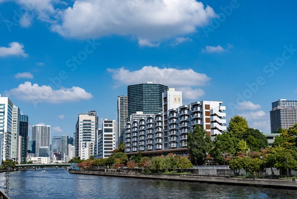 Fototapeta 東京品川　運河沿いの風景