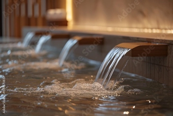 Fototapeta Relaxing Water Feature in a Spa