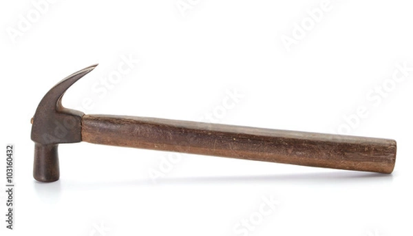 Fototapeta Old hammer isolated on a white background