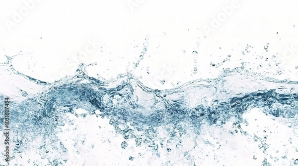 Obraz Clear Water Wave on White Background