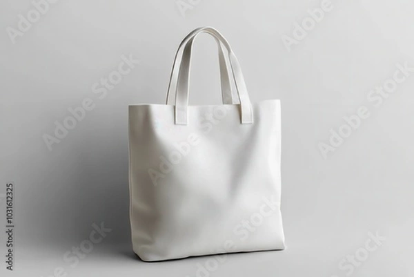 Fototapeta A white bag with a zigzag pattern on it